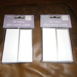 2 Packs 50 White Placement Cards